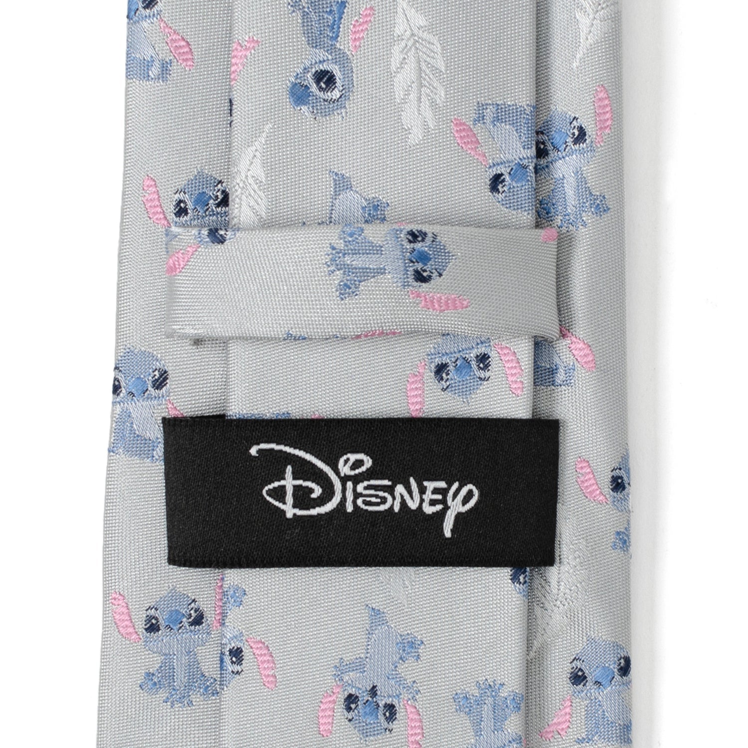 Disney Lilo & Stitch Gray Men's Tie with Feather Pattern - Image 5