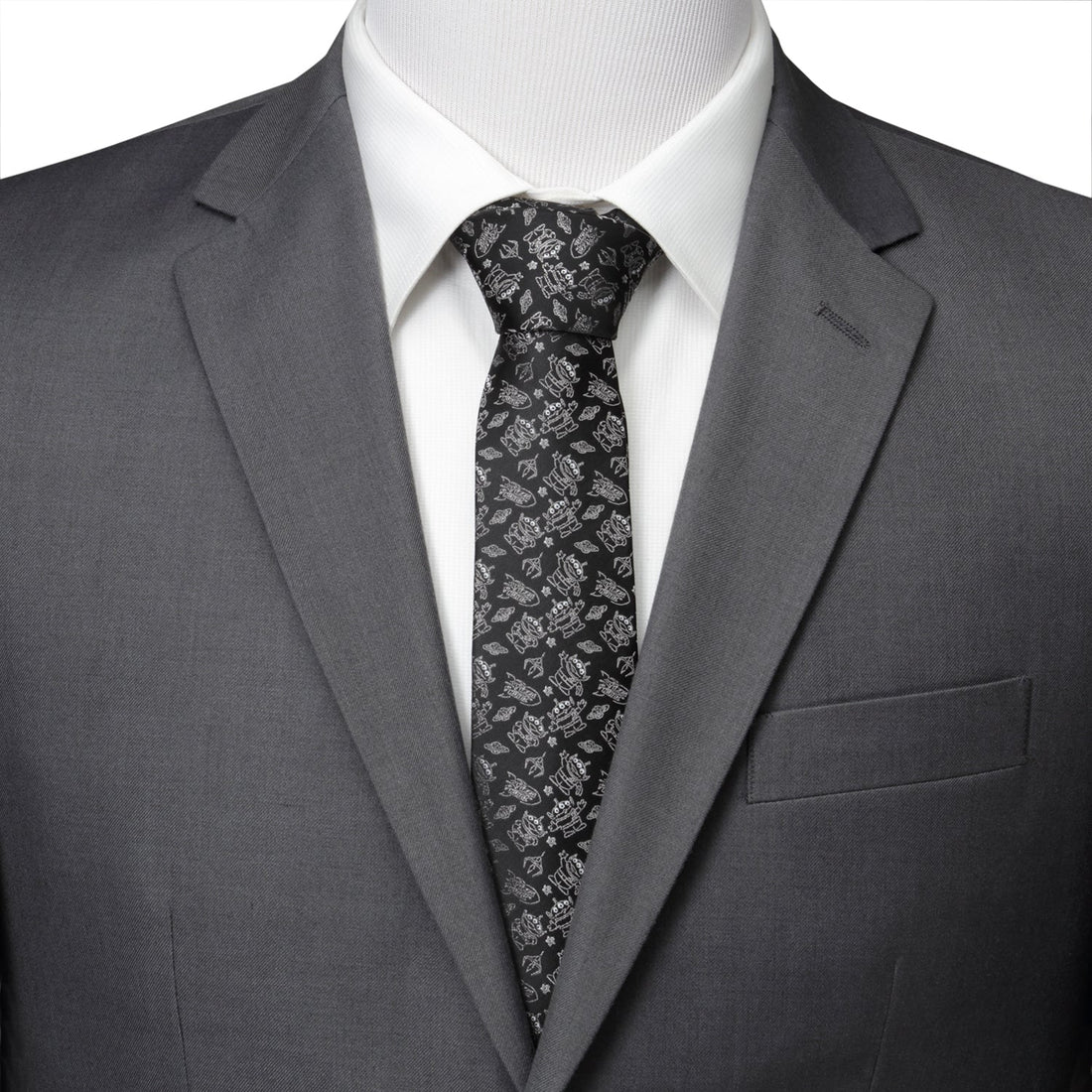 Disney Pixar Toy Story Alien Print Men's Necktie in Black - Image 2