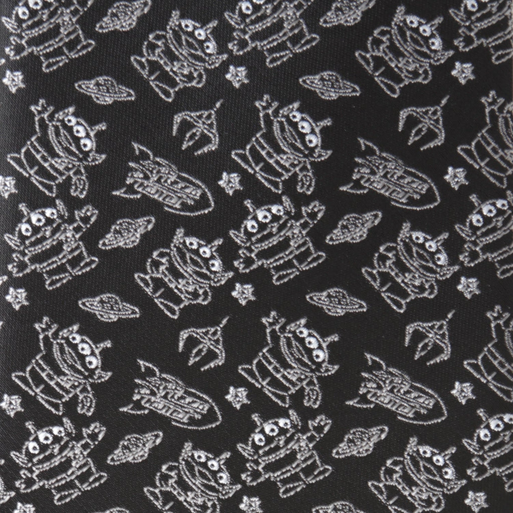 Disney Pixar Toy Story Alien Print Men's Necktie in Black - Image 4