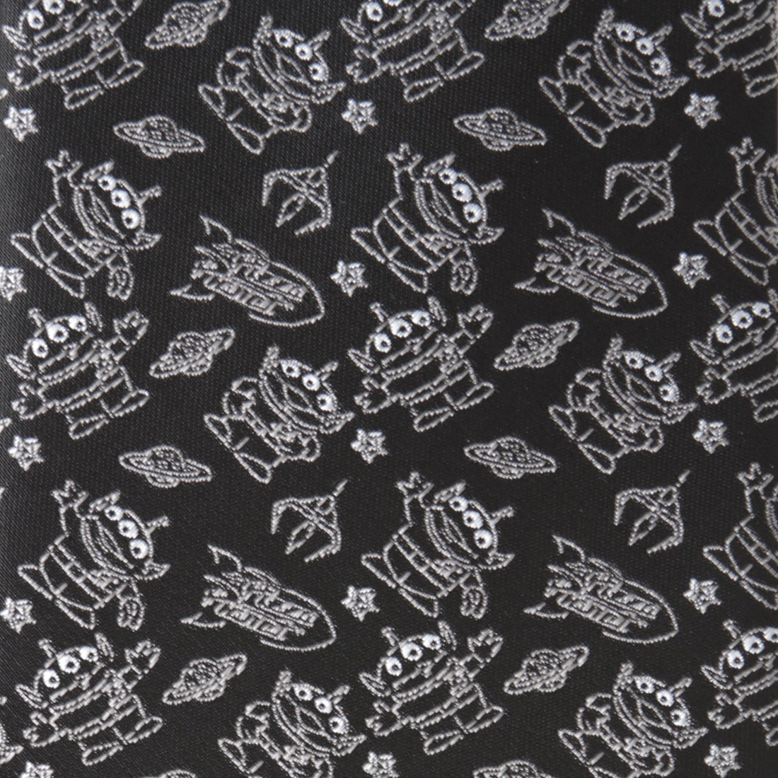 Disney Pixar Toy Story Alien Print Men's Necktie in Black - Image 4