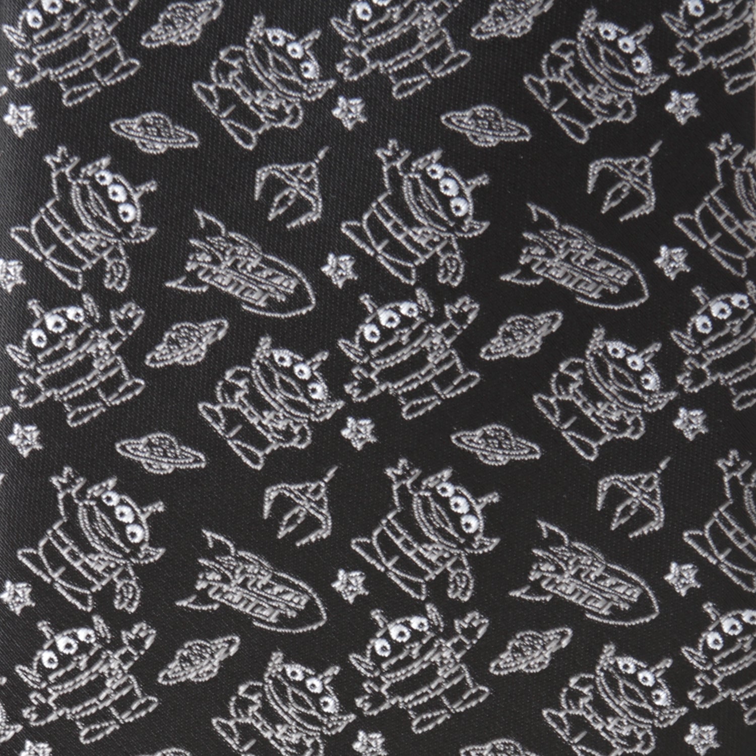 Disney Pixar Toy Story Alien Print Men's Necktie in Black - Image 4