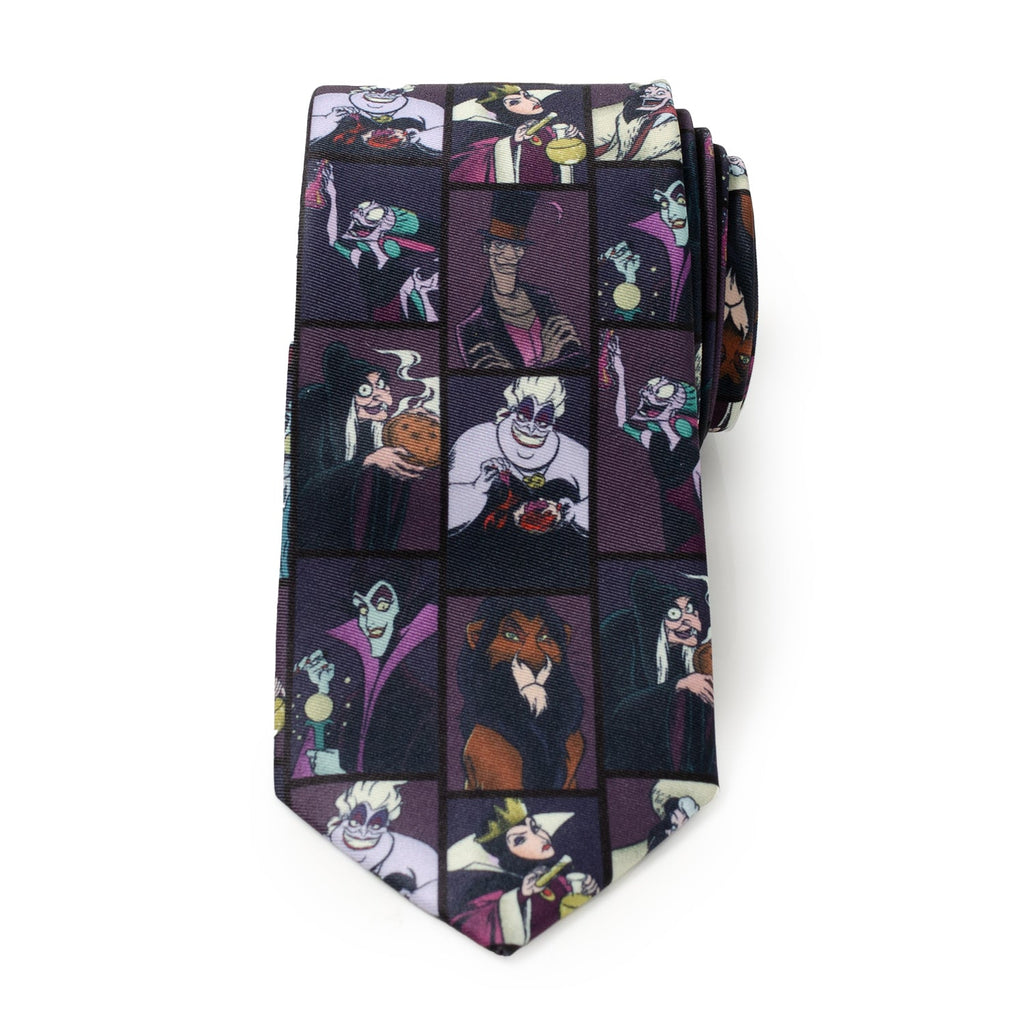 Disney Villains Black Geometric Pattern Men's Necktie - Image 3