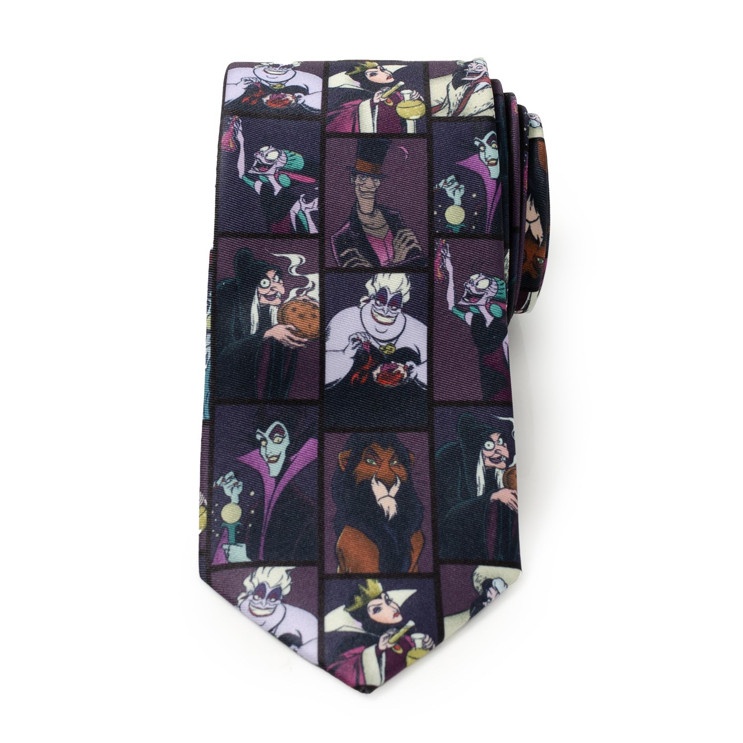 Disney Villains Black Geometric Pattern Men's Necktie - Image 3