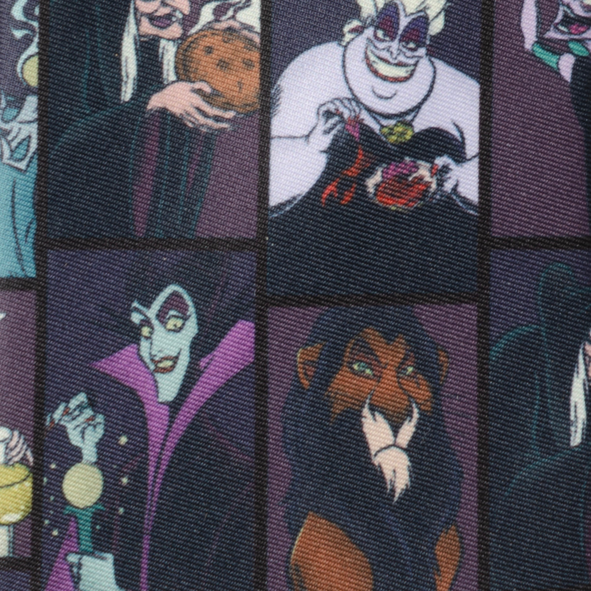 Disney Villains Black Geometric Pattern Men's Necktie - Image 4