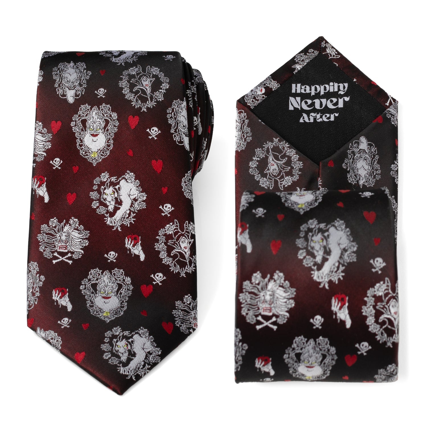 Disney Villains Happily Never After Black Print Silk Blend Tie - Image 2