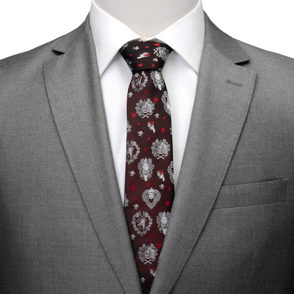 Disney Villains Happily Never After Black Print Silk Blend Tie - Image 3