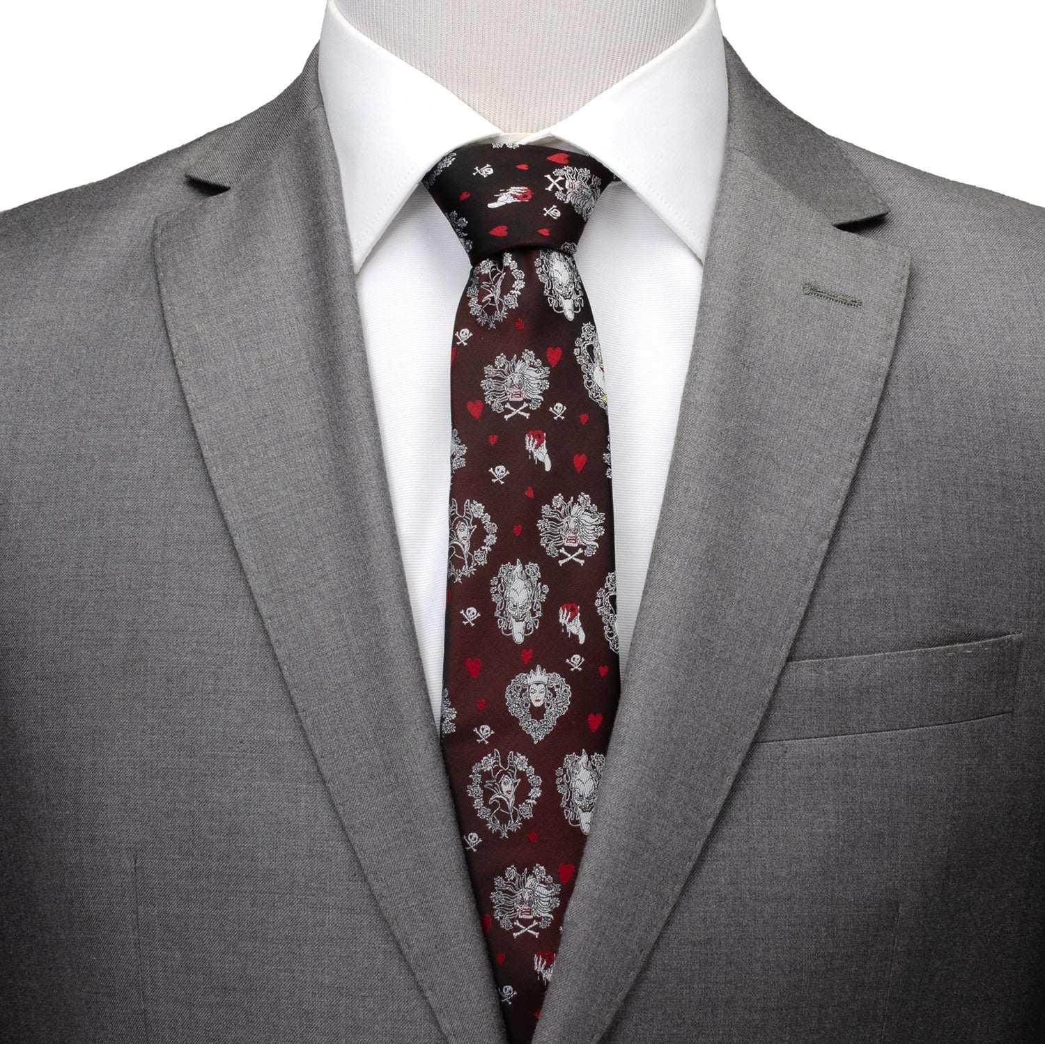Disney Villains Happily Never After Black Print Silk Blend Tie - Image 3
