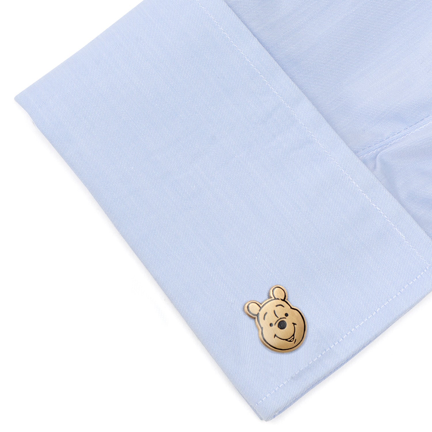 Winnie the Pooh Face Gold Cufflinks with Hunny Pot Backing