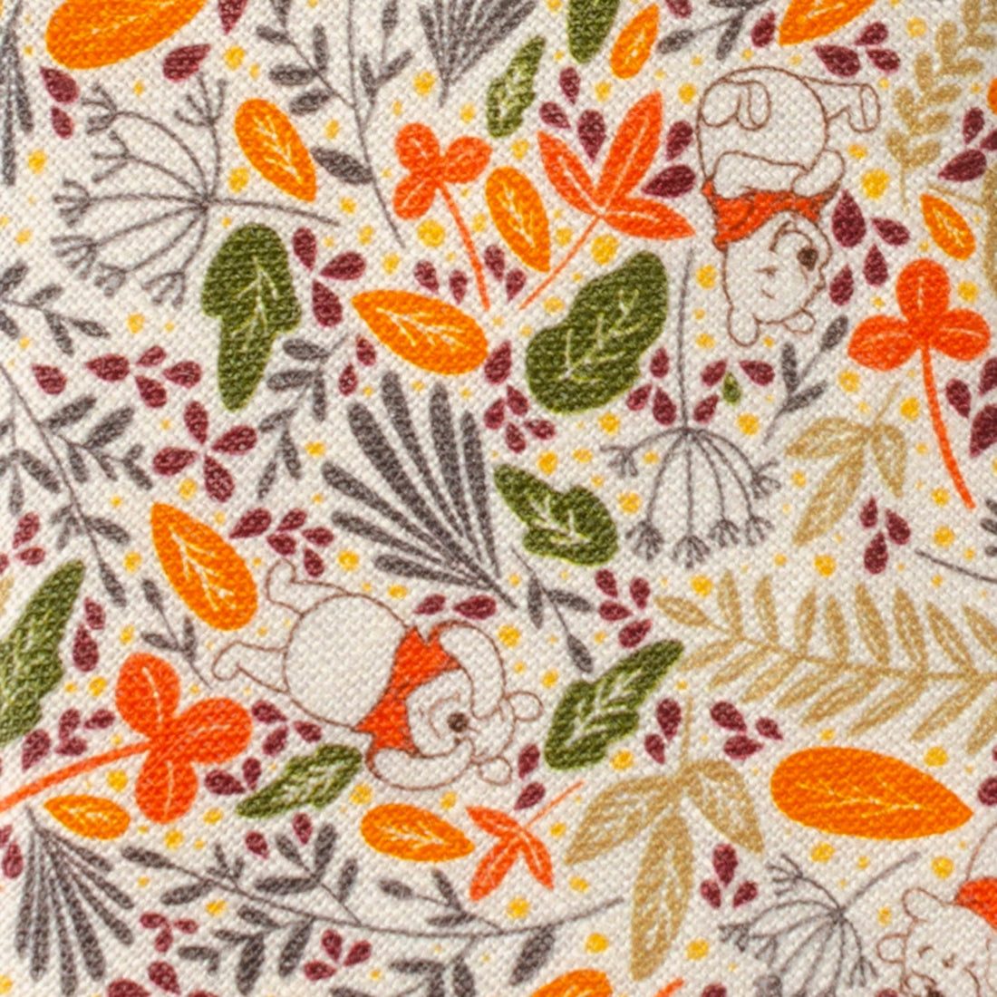 Winnie the Pooh Tan Patterned Fall Leaf Linen Men's Necktie - Image 4