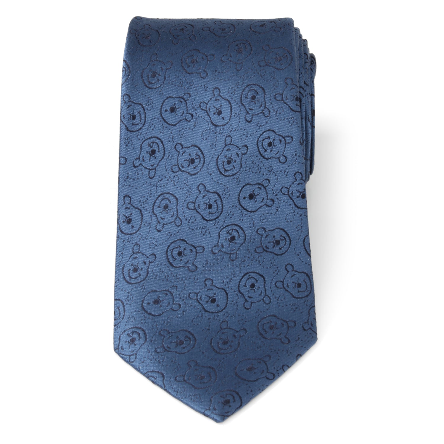 Winnie the Pooh Blue Tonal Character Print Men's Necktie - Image 3