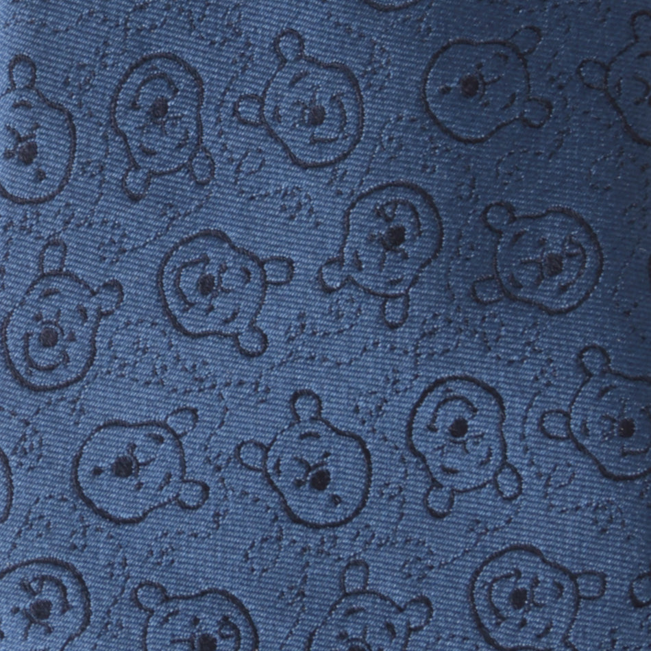 Winnie the Pooh Blue Tonal Character Print Men's Necktie - Image 4