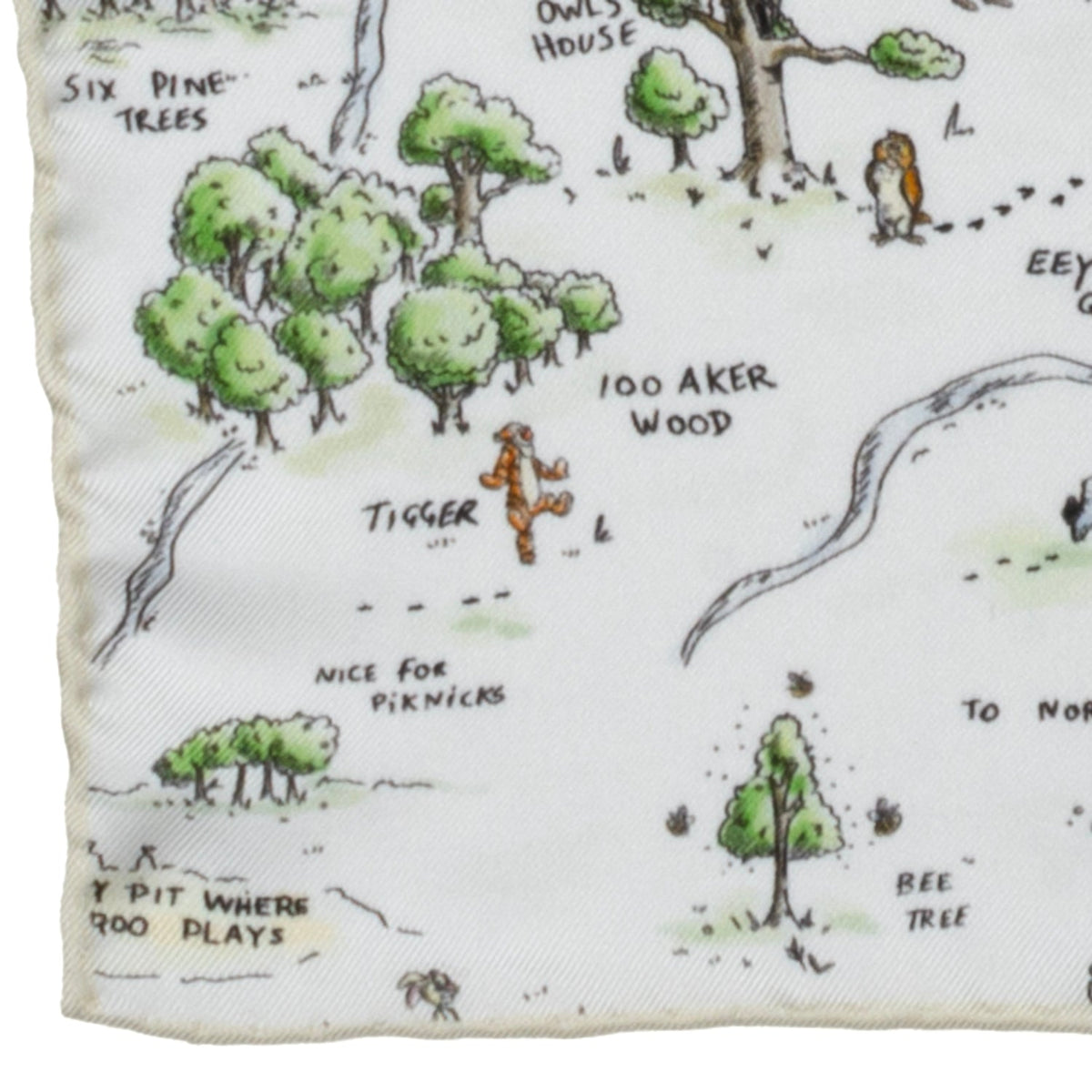 Winnie the Pooh Hundred Acre Wood Map Pocket Square - Image 5