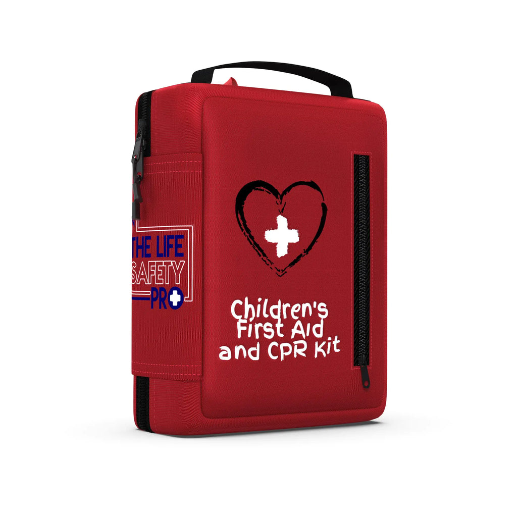 Portable First Aid Kit for Kids with CPR Shield - Ideal for Home Car School Camping and as a Travel First aid kit. Latex-Free Bandages – Children First Aid Guide by The Life Safety Pro