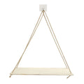 Wall-Mounted Wooden Shelf with Decorative Rope Planter