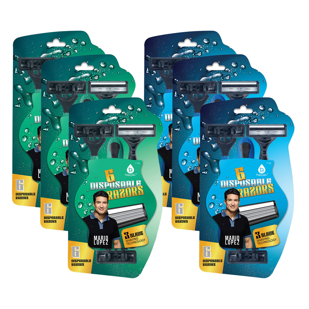 Mario Lopez 6 Disposable Razors Bundle