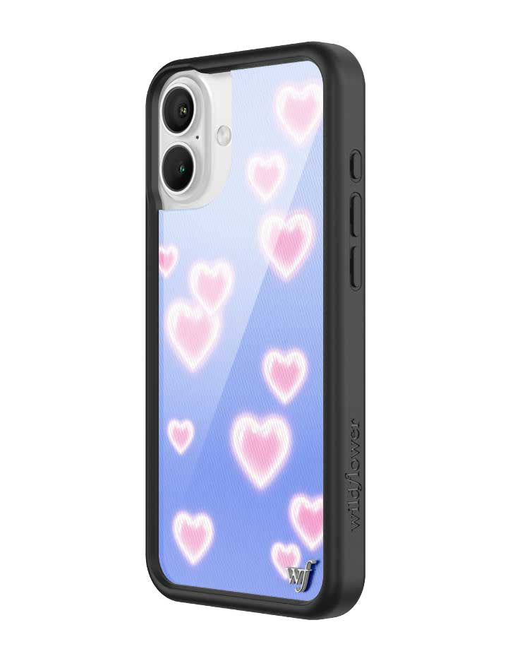 Dreamy Hearts Phone Case with Blue Background and Pink Hearts - Image 4