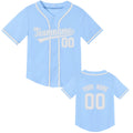 Kids Custom Baseball Jersey Personalized Baseball Shirt Sport Uniform for Boys Girls Custom Your Own Shirt Light Blue