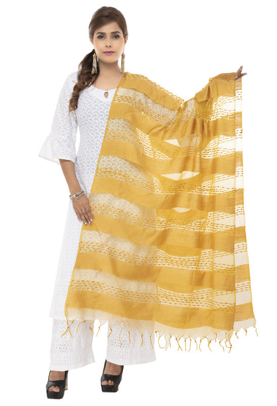 Moeza Golden Cotton Payal Design Dupatta for Traditional Wear