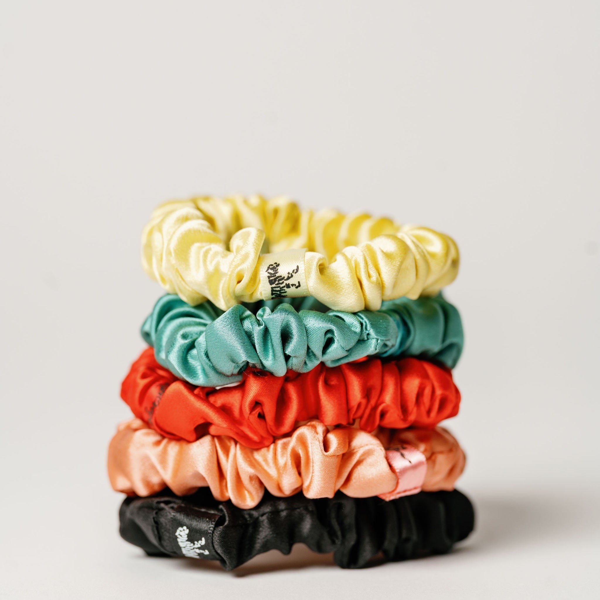 Organic Silk Small Scrunchie 3-Pack Sunshine Yellow