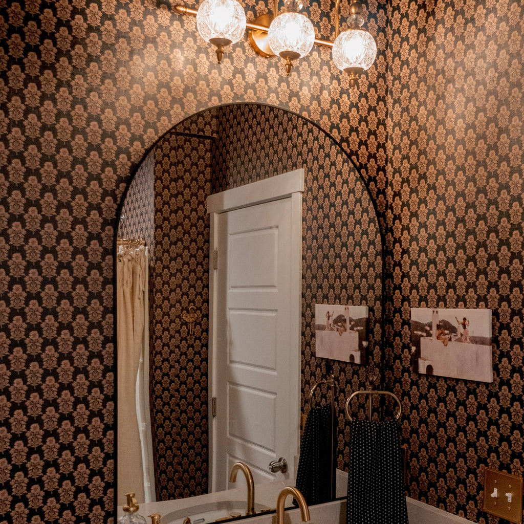 Jones wallpaper pattern by Taddy Mikelaites in a modern living space