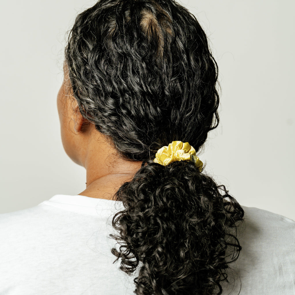 Organic Silk Small Scrunchie 3-Pack Sunshine Yellow
