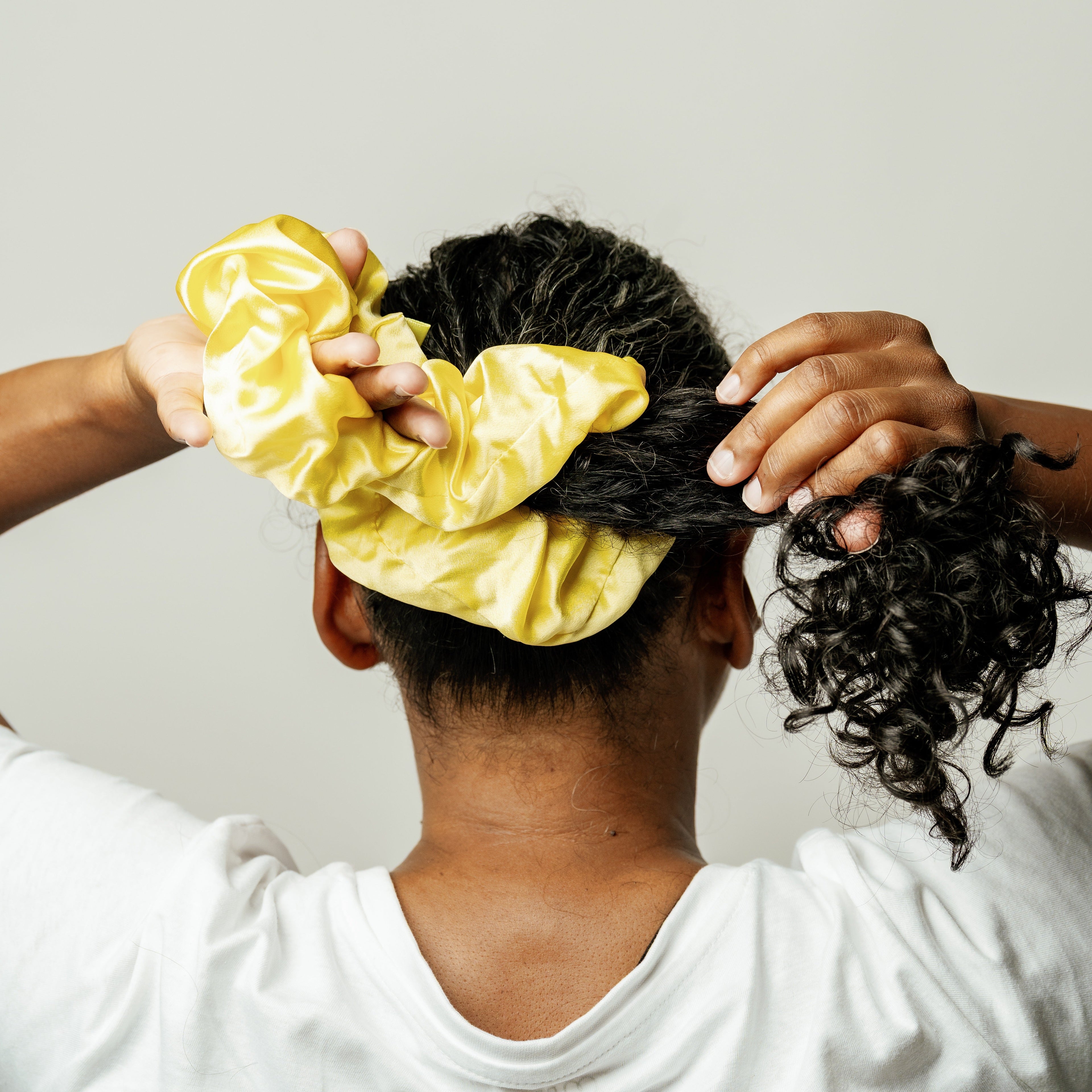 Organic Silk Oversized Scrunchie Sunshine Yellow