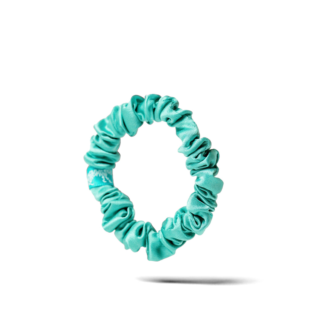 Organic Silk Small Scrunchie 3-Pack Jade Green