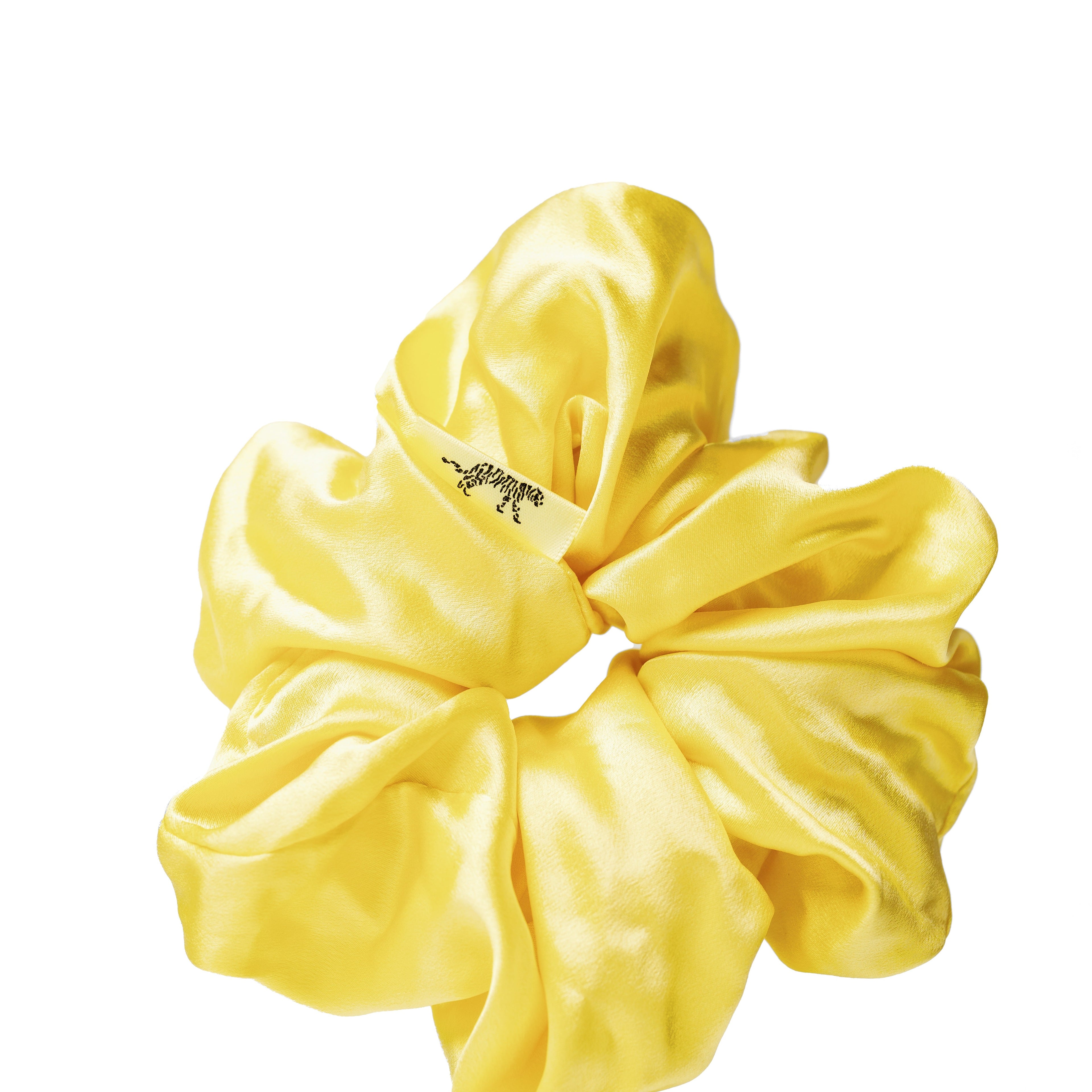 Organic Silk Oversized Scrunchie Sunshine Yellow