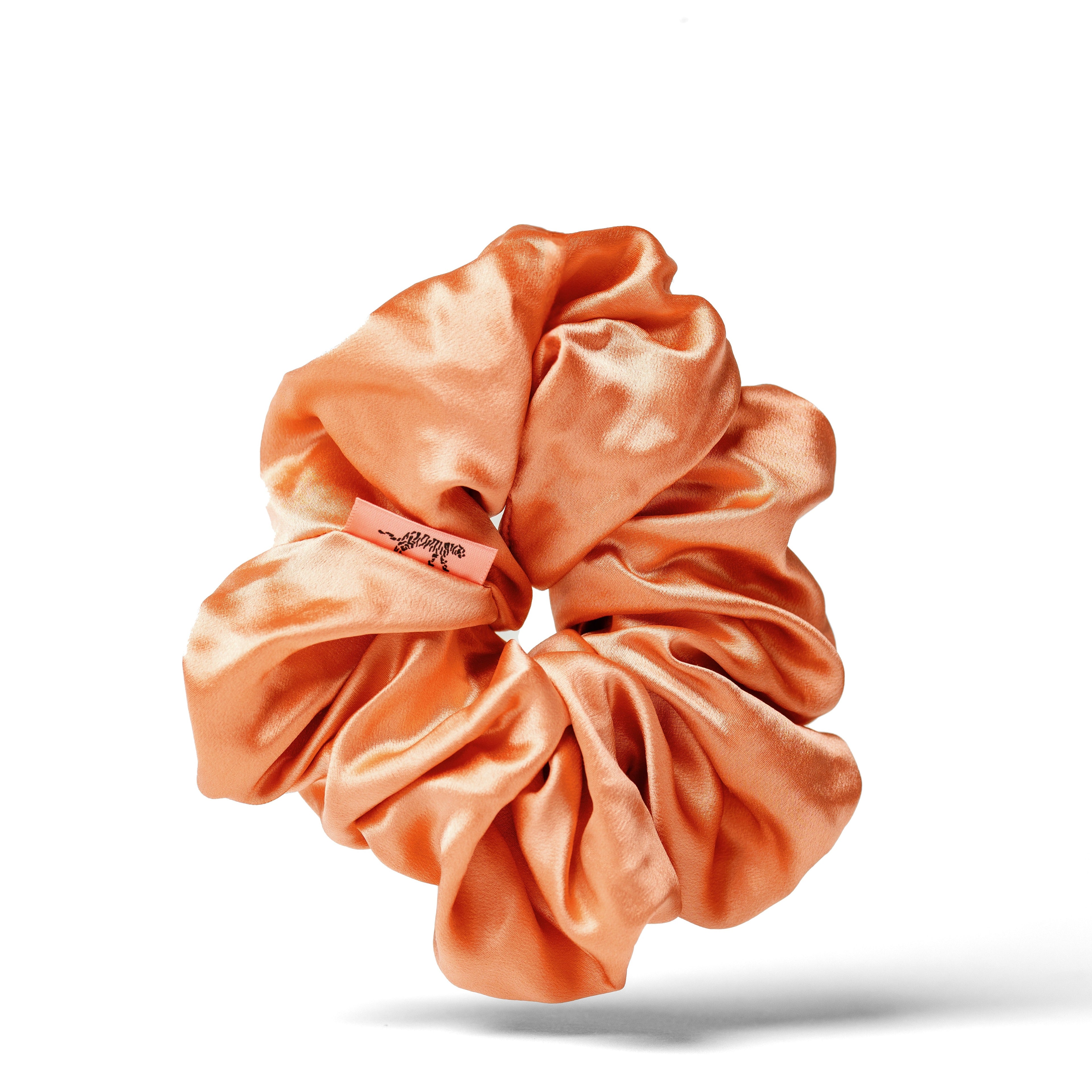 Organic Silk Oversized Scrunchie Peachy Coral