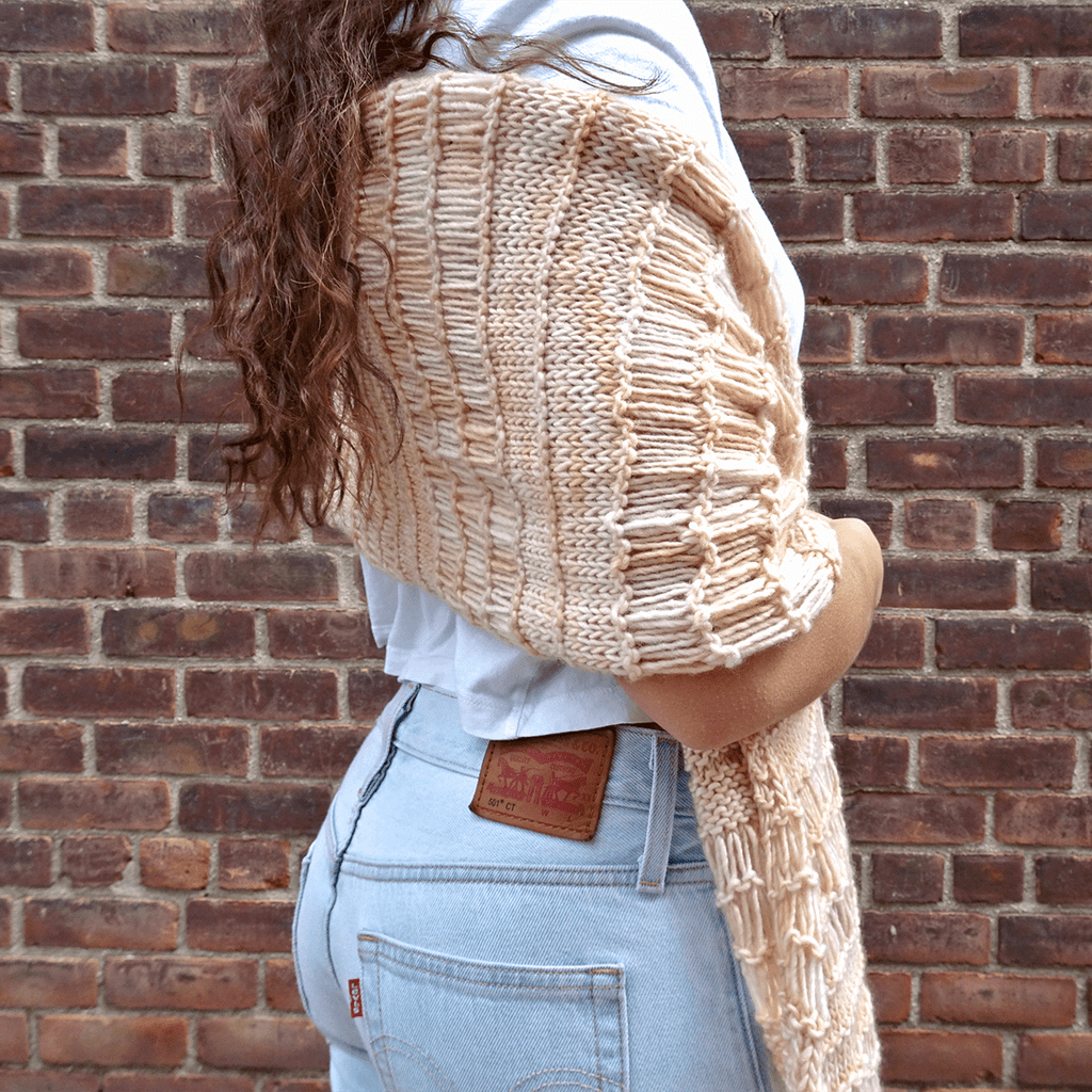 Spring Vibes Shawl Knit Kit – Airy Bohemian DIY Scarf Project