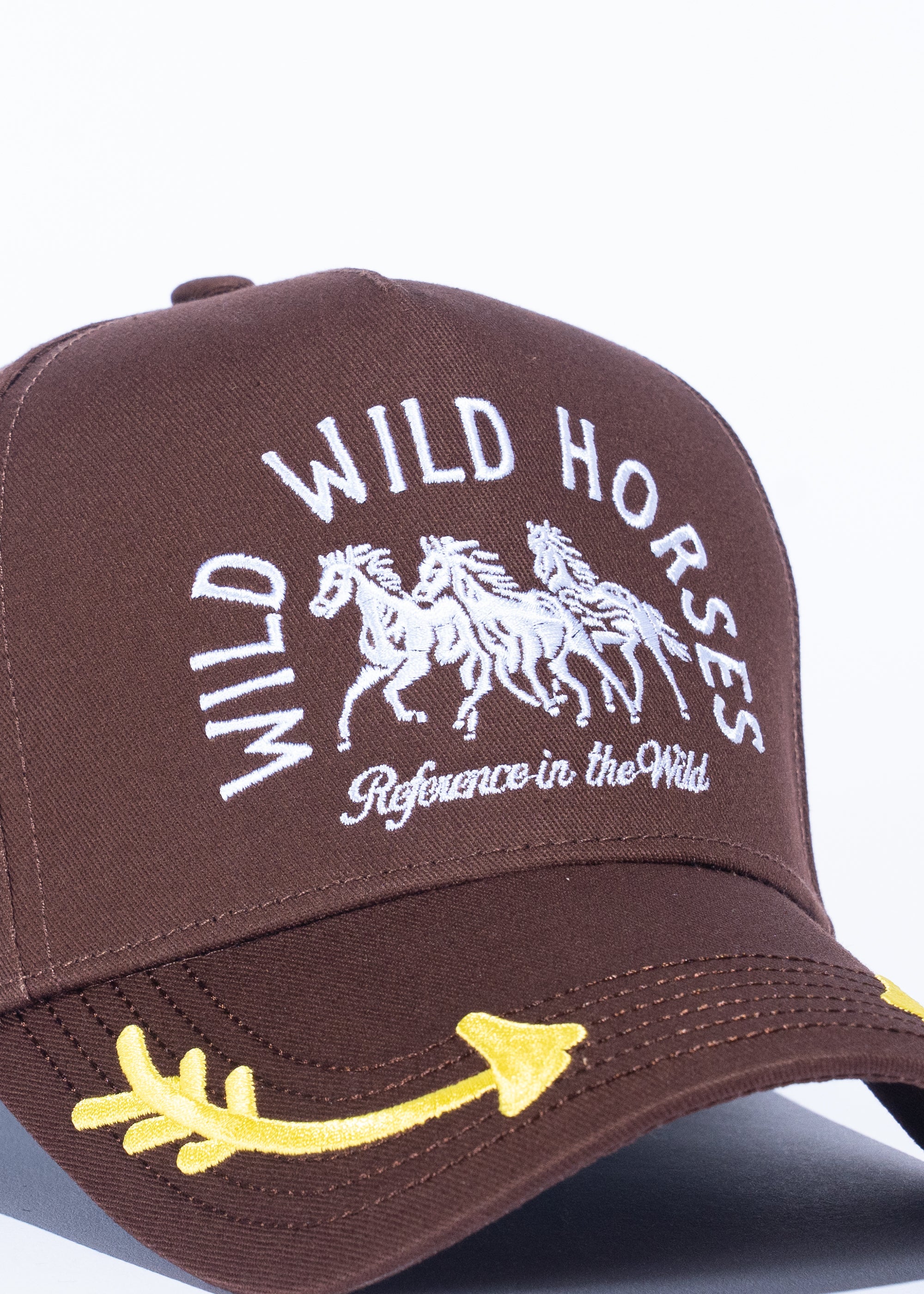 Wild Horses Structured Brown Cotton Canvas Cap - Image 2
