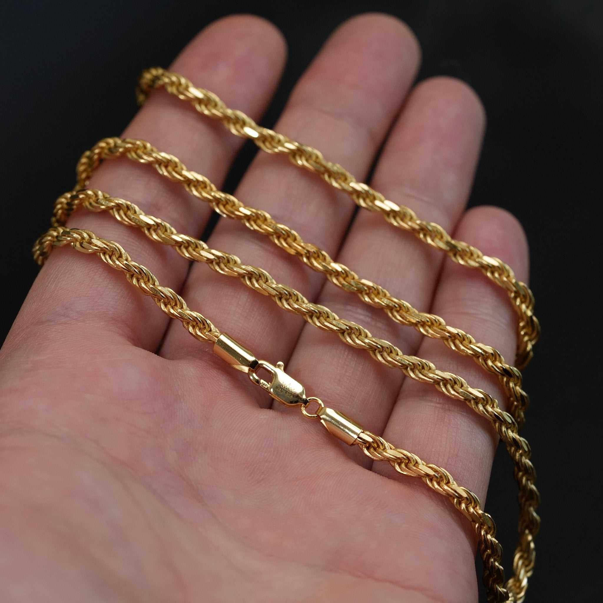 14K Gold 925 Sterling Silver Rope Chains