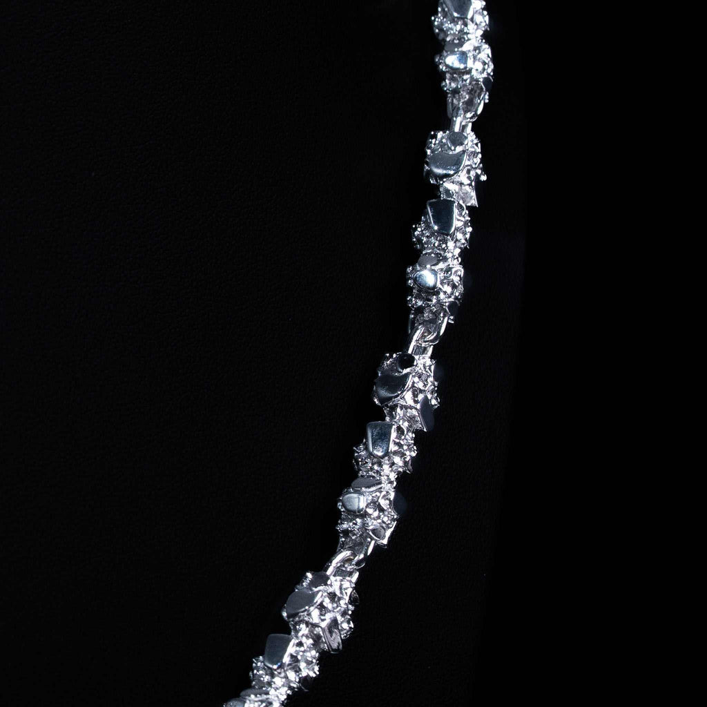 Nugget Chain 8.5 mm Necklace Real Solid 925 Sterling Silver