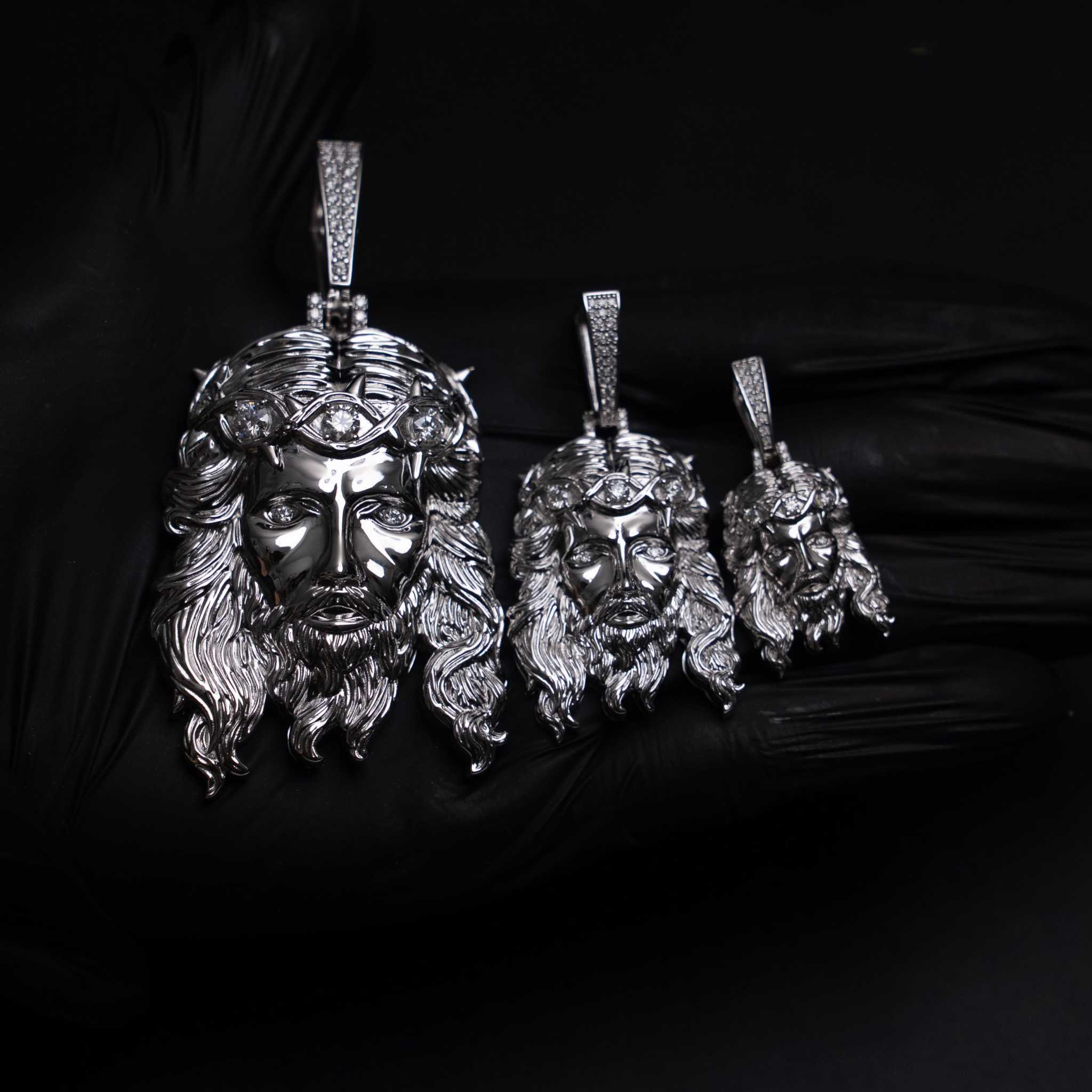 Moissanite Jesus Piece Head Pendant Moissanite Solid 925 Sterling Silver