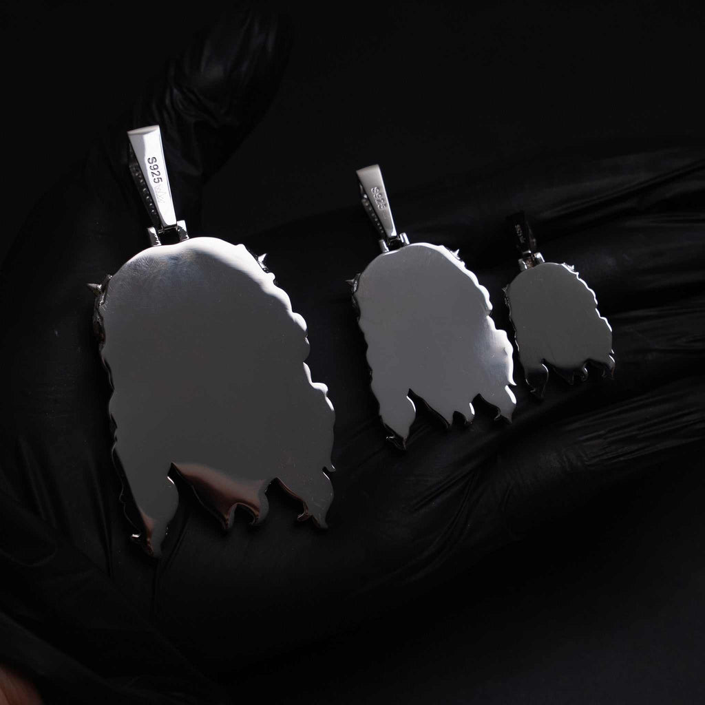 Moissanite Jesus Piece Head Pendant Moissanite Solid 925 Sterling Silver