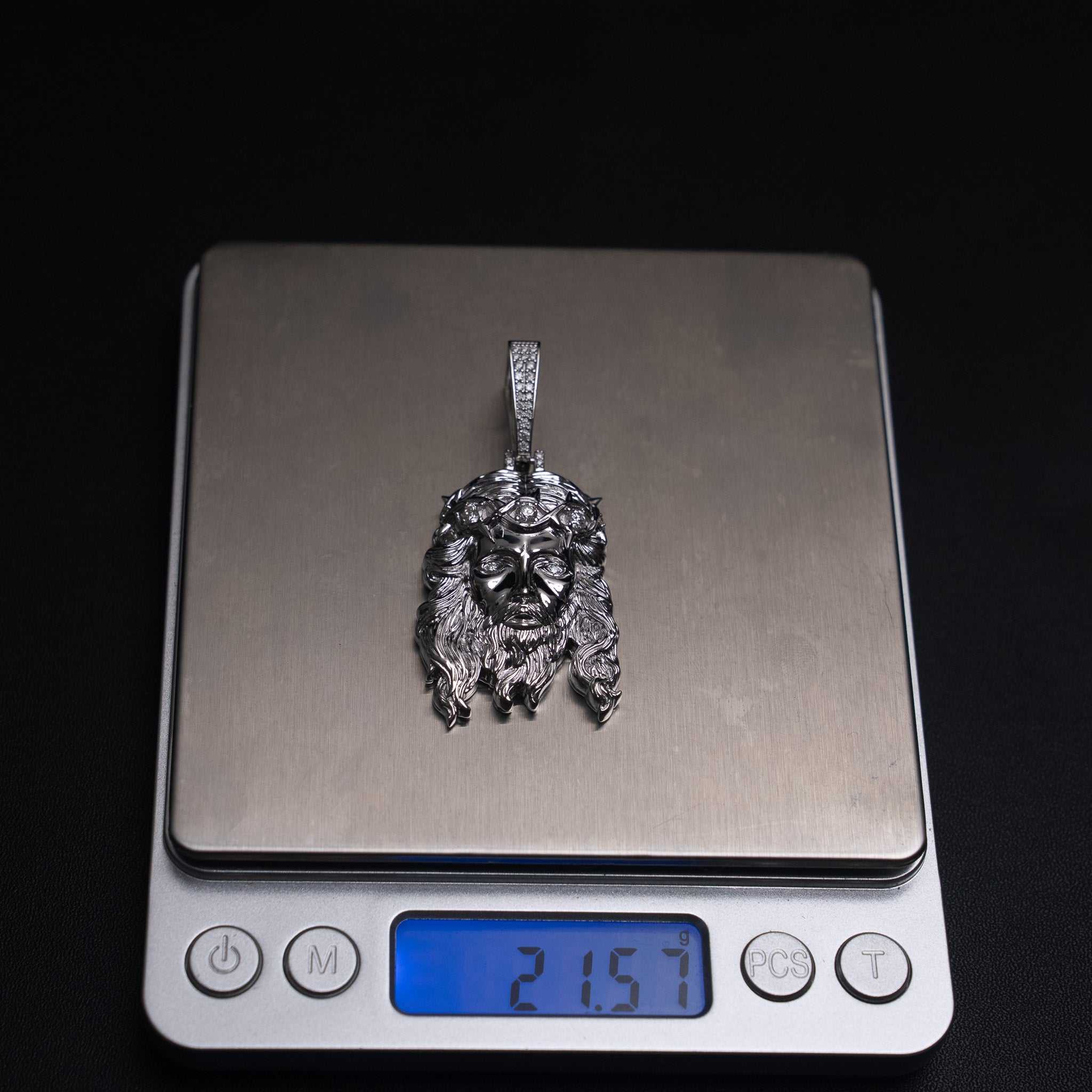 Moissanite Jesus Piece Head Pendant Moissanite Solid 925 Sterling Silver
