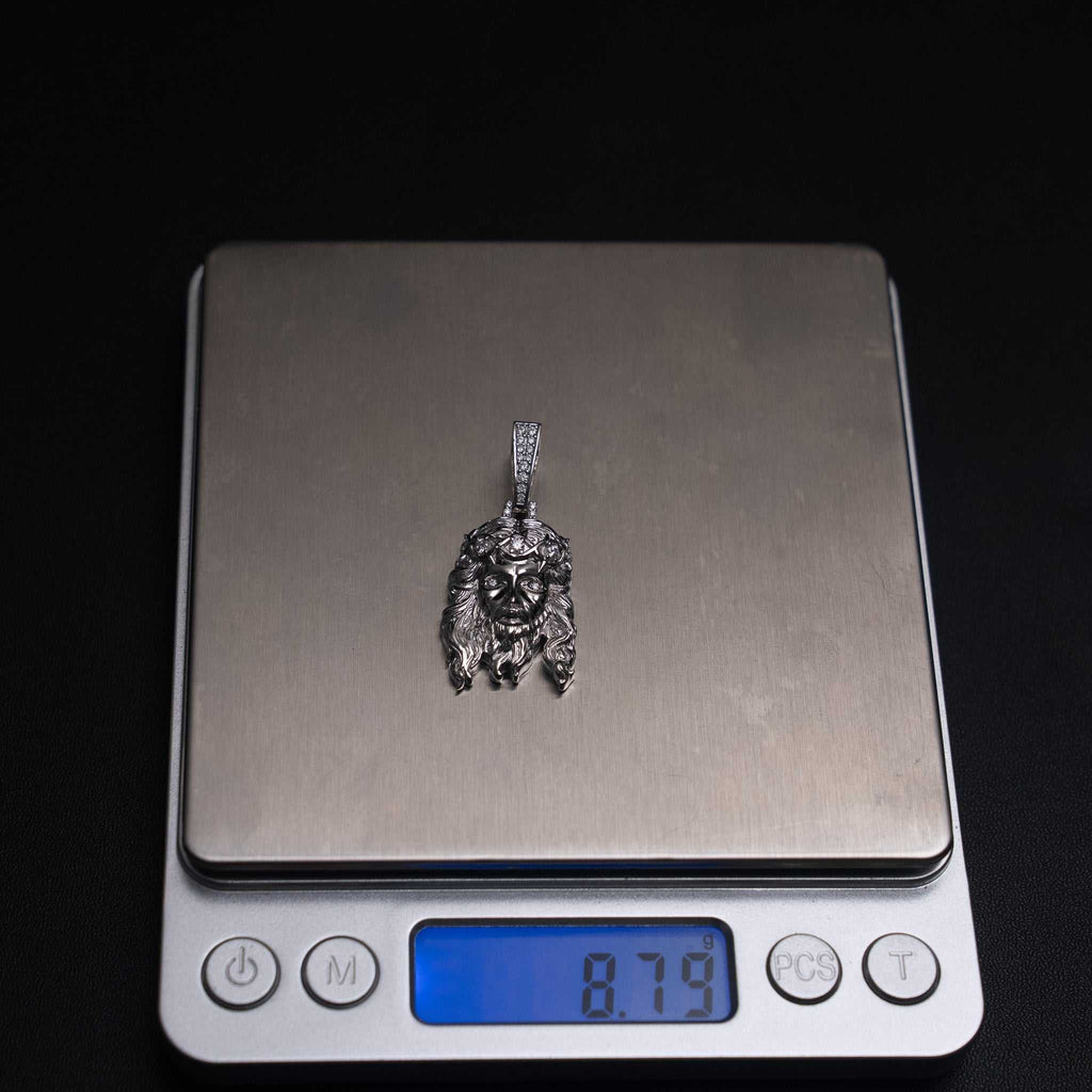 Moissanite Jesus Piece Head Pendant Moissanite Solid 925 Sterling Silver