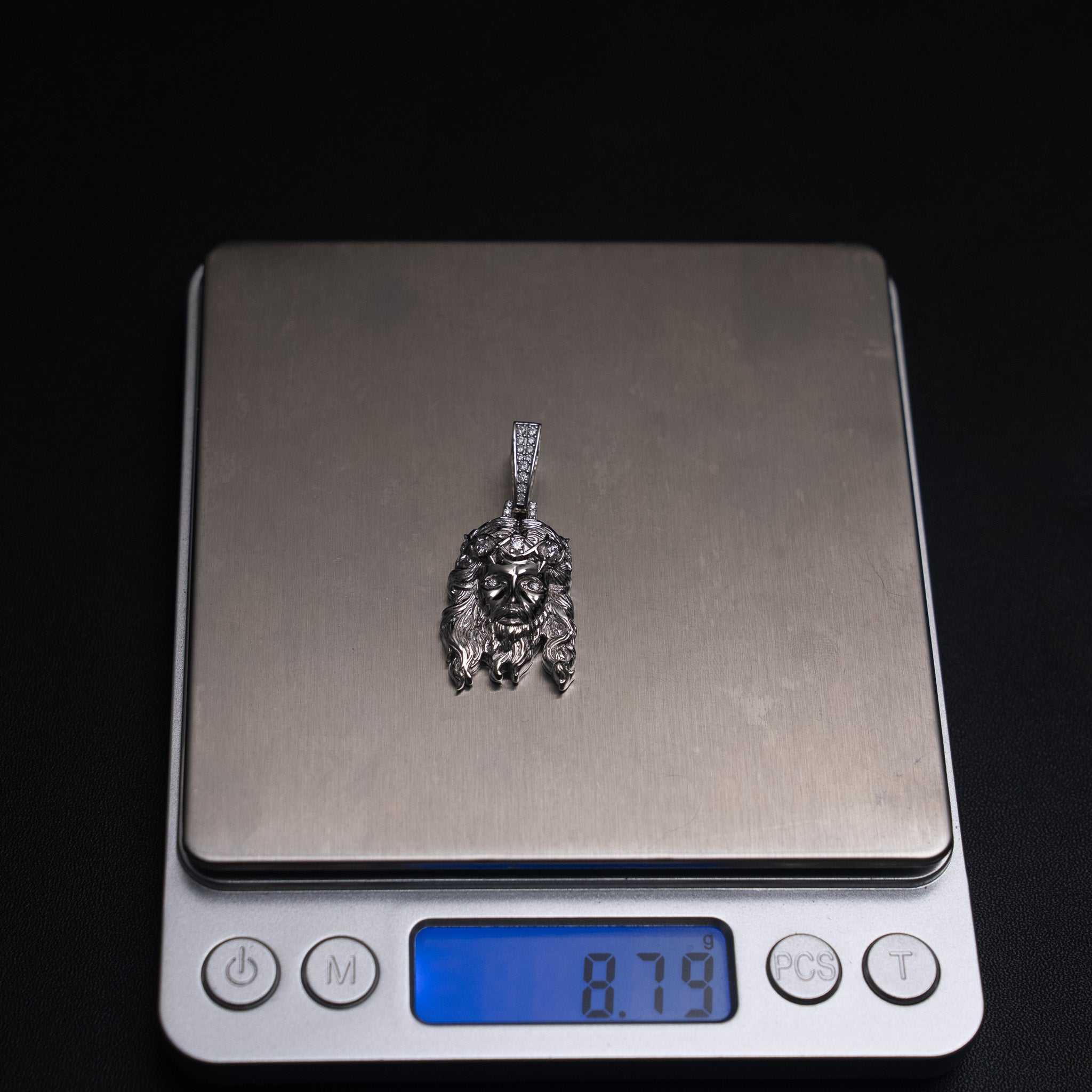 Moissanite Jesus Piece Head Pendant Moissanite Solid 925 Sterling Silver