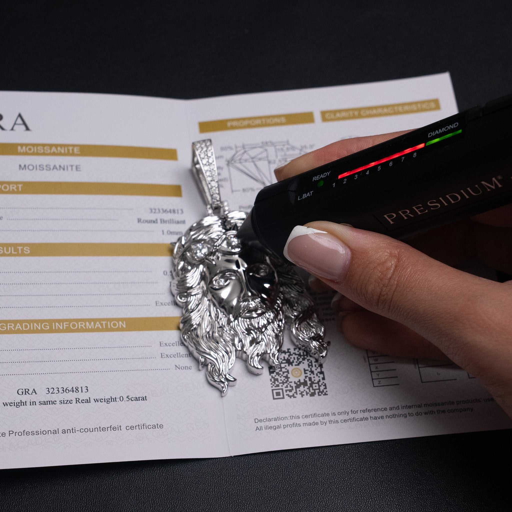 Moissanite Jesus Piece Head Pendant Moissanite Solid 925 Sterling Silver