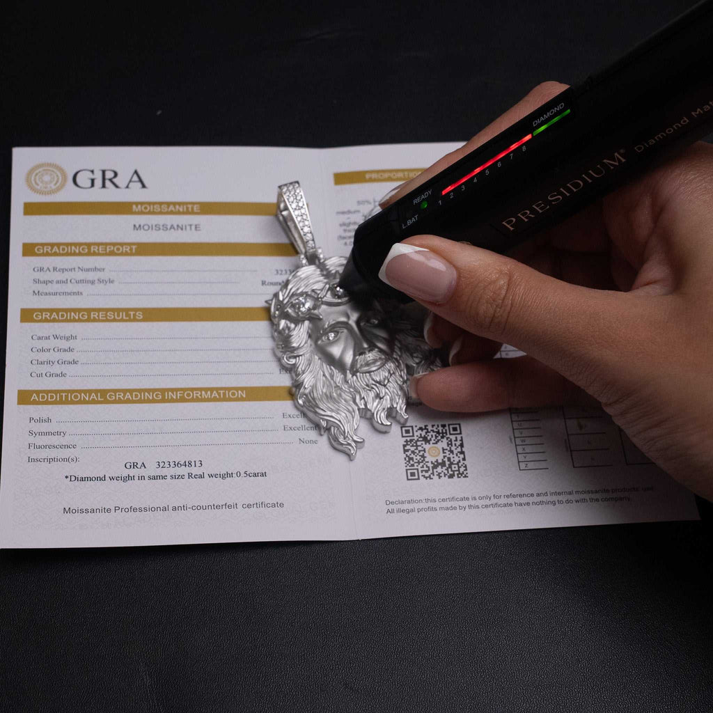 Jesus Piece Head Pendant Moissanite Matte Finish Solid 925 Sterling Silver