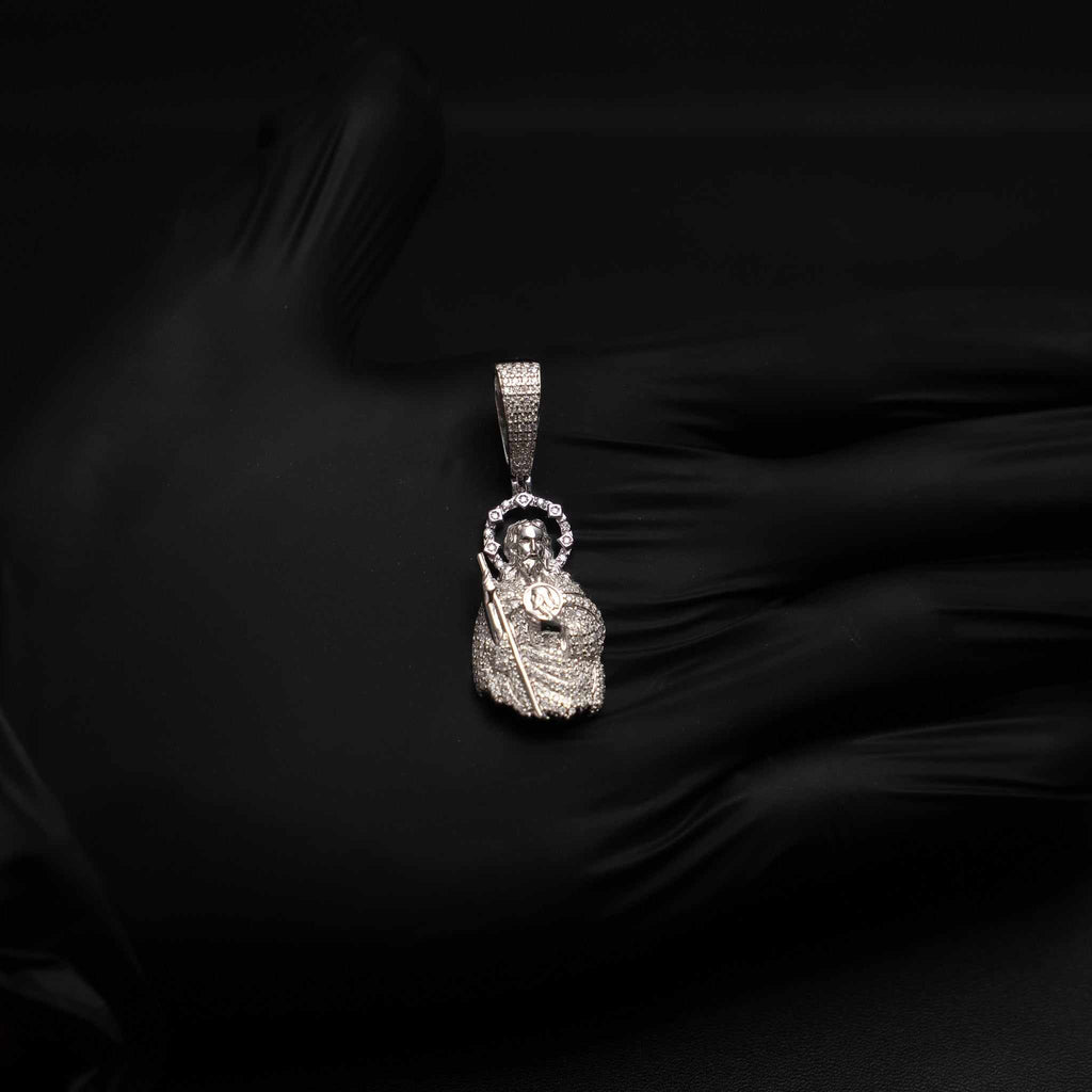 St. Judas Moissanite Pendant 925 Sterling Silver