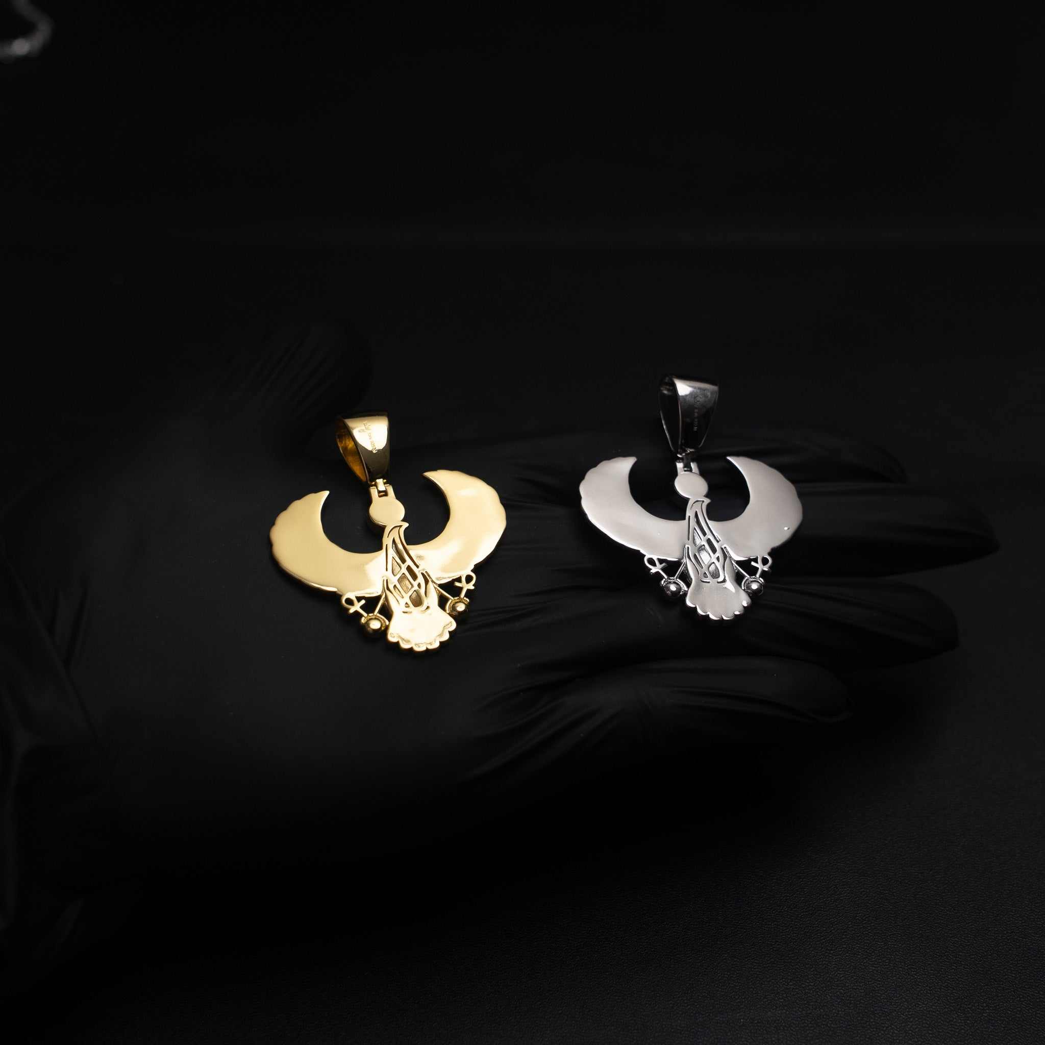 Horus God of Egypt Falcon Bird Moissanite 925 Sterling Silver Pendant