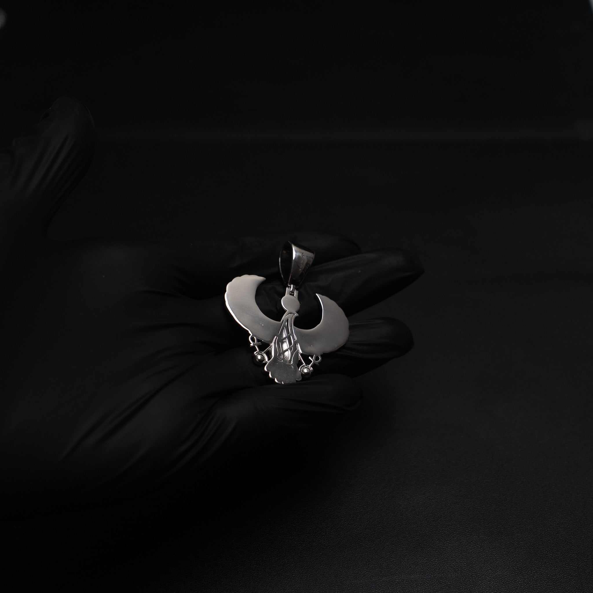 Horus God of Egypt Falcon Bird Moissanite 925 Sterling Silver Pendant