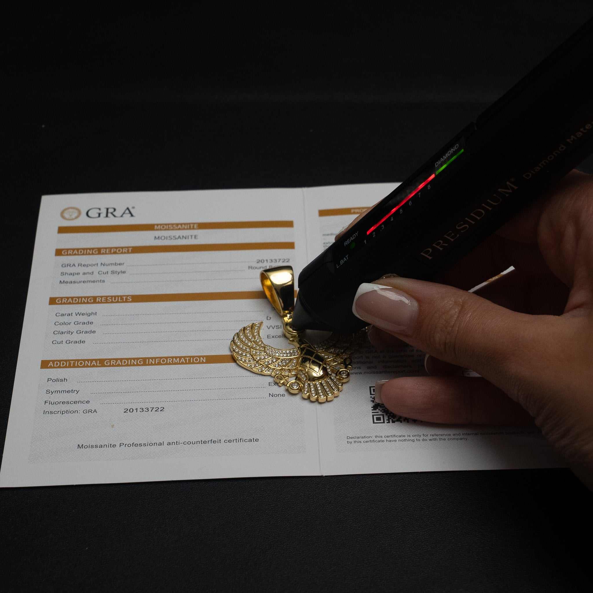 Horus God of Egypt Falcon Bird Moissanite 925 Sterling Silver Pendant