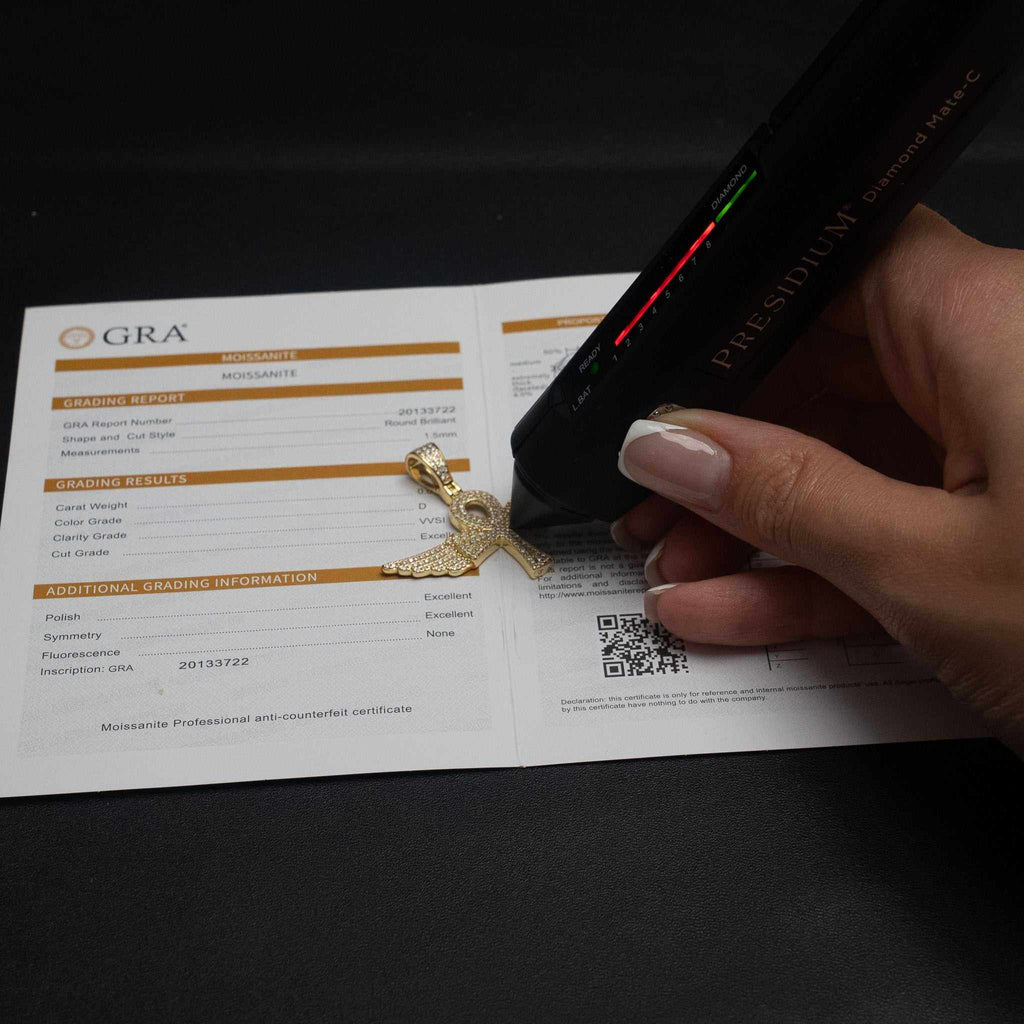 Angel Wings Ankh Cross Moissanite 925 Sterling Silver Pendant