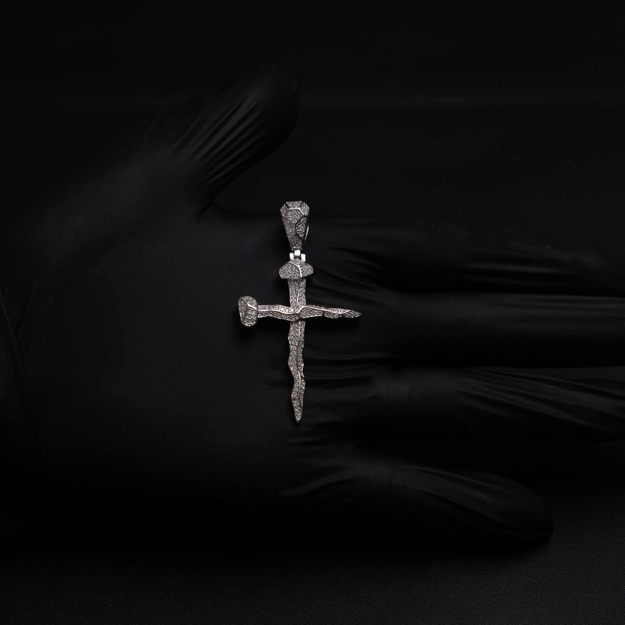 Nail Cross Moissanite 925 Sterling Silver Pendant