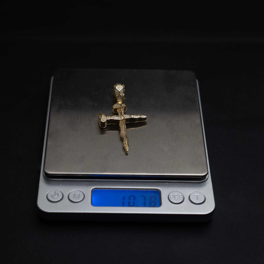 Nail Cross Moissanite 925 Sterling Silver Pendant