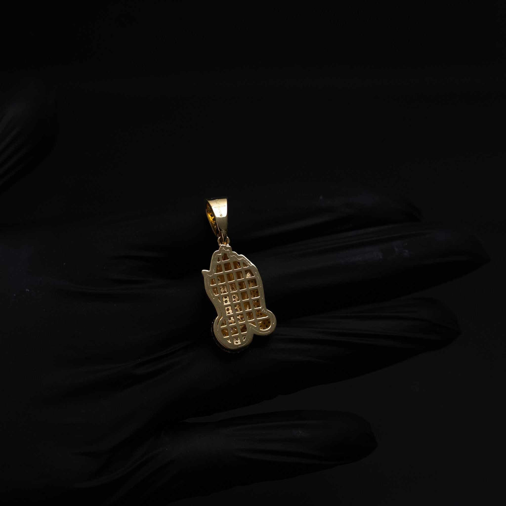 Moissanite 925 Silver Praying Hands Pendant