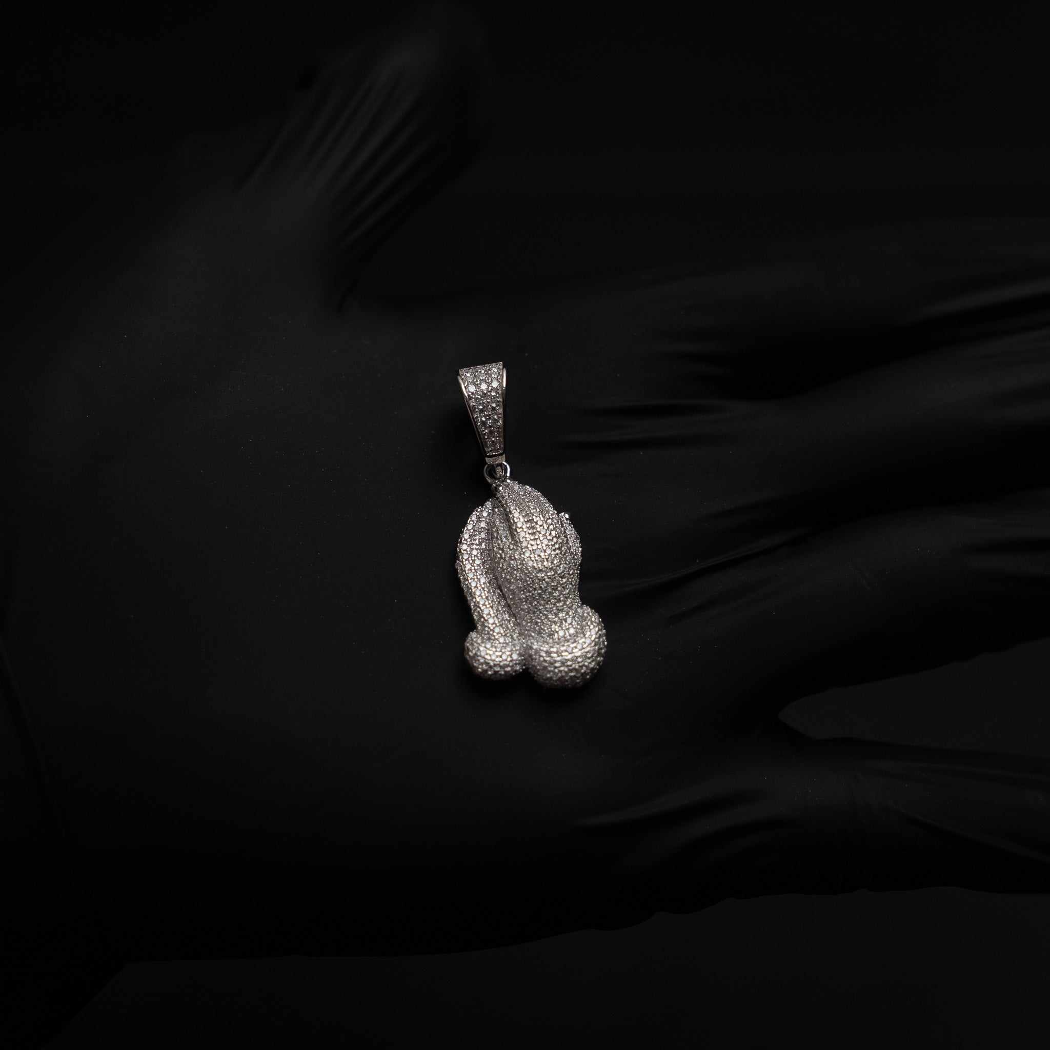 Moissanite 925 Silver Praying Hands Pendant
