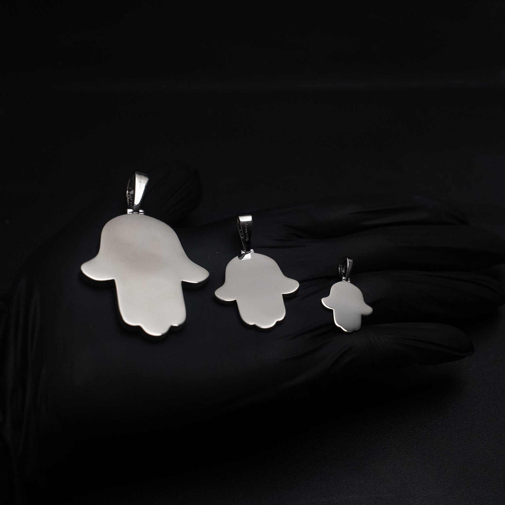 Hand of Fatima - Moissanite 925 Sterling Silver Pendant